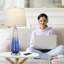 Set Of 2 Modern Glass Table Lamps With Touch Control, 3-Way Dimmable And USB A+C Ports