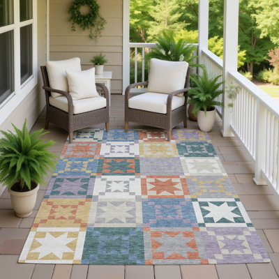 Machine Washable Indoor/Outdoor Chantille ACN2538 Patchwork Rug