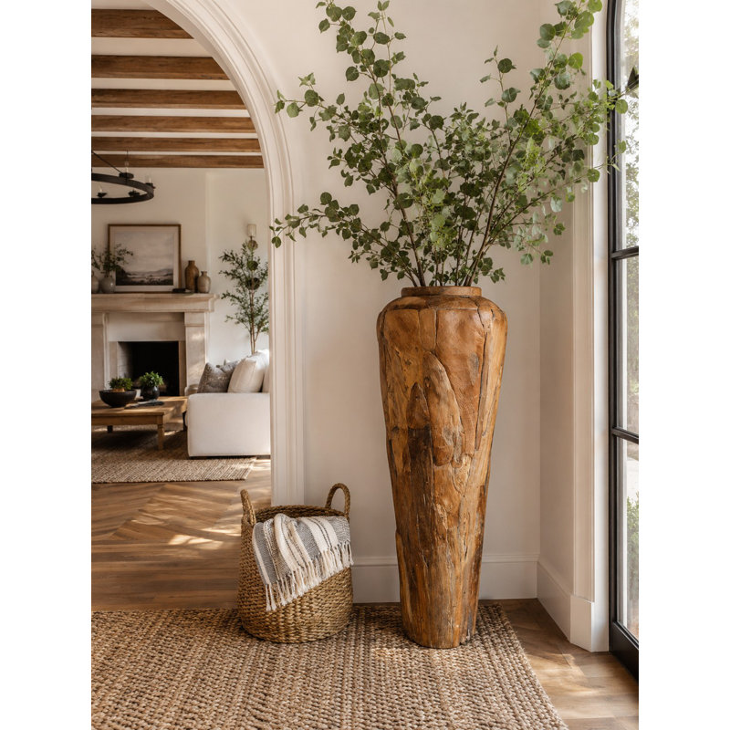 Handmade Solid Wood Floor Vase