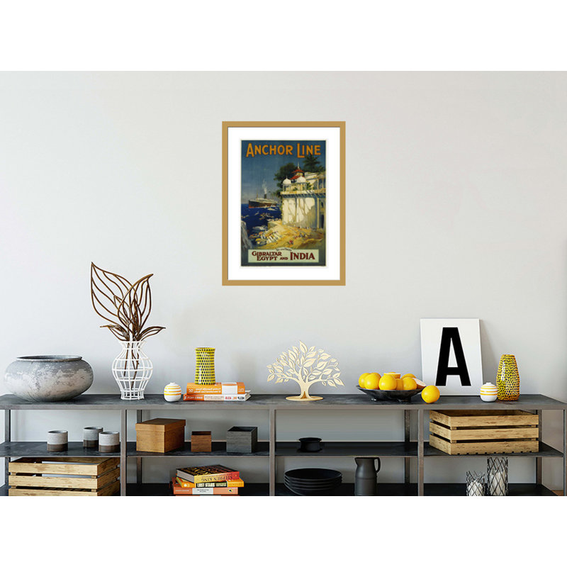 Affiche de voyage «Anchor Line» par W. Welsh, impression numérique sur toile, H 29,5 po x l 22,06 po