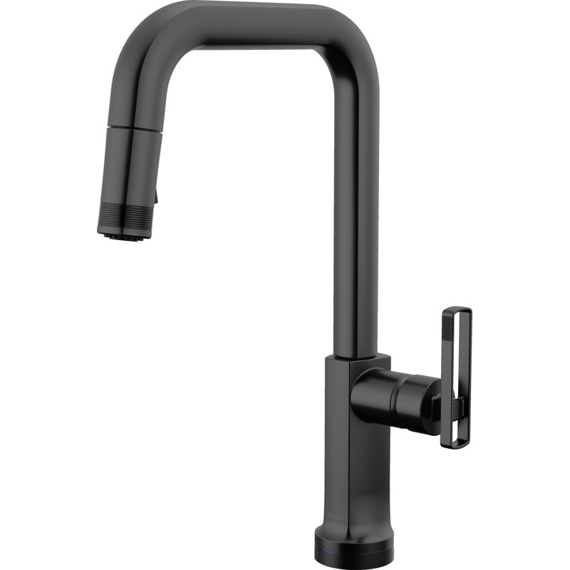 Kintsu® SmartTouch Pull-Down Faucet with Square Spout, Matte Black, Knob Handle