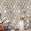 Rose Gold Slate Diamond Pattern Peel and Stick Aluminum Tile Size:295 x 295 x 4.5 mm (Pack of 4)
