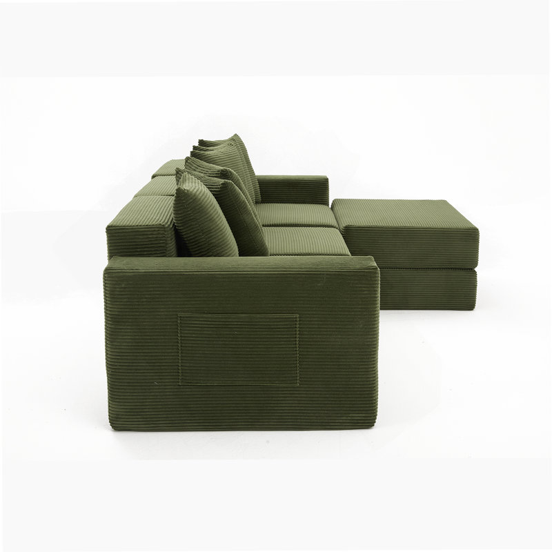 Canapé modulaire convertible 10-en-1 nouvellement arrivé, idéal pour les réunions de famille, aucun assemblage requis, livré avec six coussins