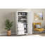 Armoire de rangement haute et large avec portes pour salle de bain / bureau, trois tiroirs, blanc