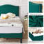 Ensemble de 2 lit plateforme tapissier simple Fahmidah, base de matelas en velours avec tête de lit cloutée réglable, support de lattes en bois robuste, aucun sommier requis-88589213