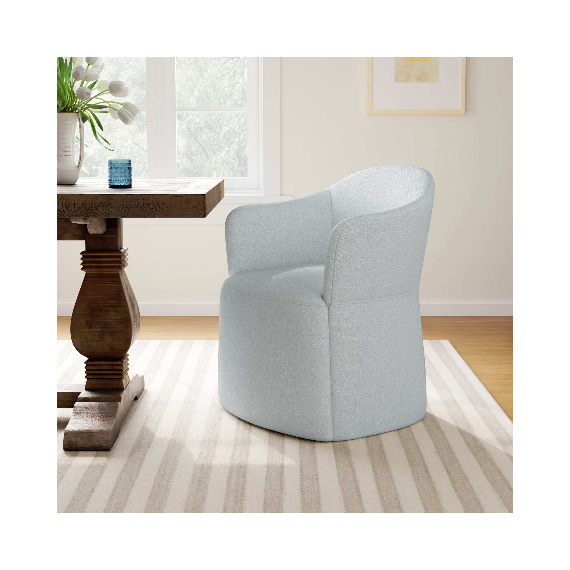 Janina Upholstered Arm Chair, Effie Fog
