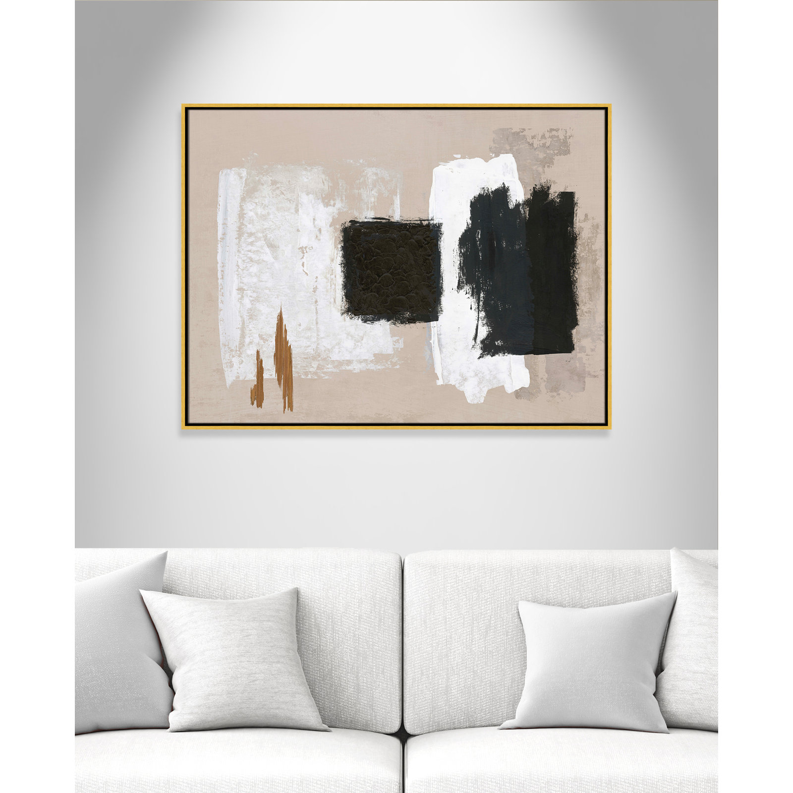 Imone - Floater Frame Canvas, 31.5" H x 41.5" W, Gold