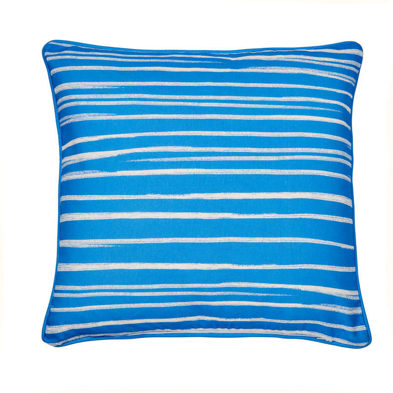 Beach Huts Indoor / Outdoor Square Throw Pillow Cover, Blue
