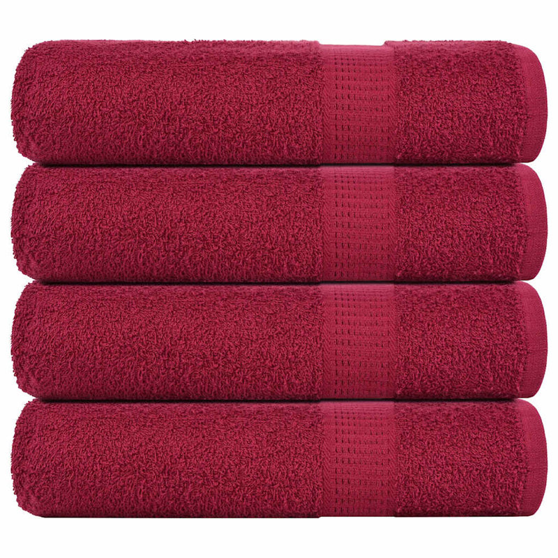 Besek 100% Cotton Bath Towels, Bordeaux, 4, 100 x 150 cm