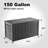 150 Gallon Resin Waterproof Deck Box, Outdoor Storage Box For Patio Furniture, Cushions, Garden Tools And Pool Supplies, Uv Resistant, Lockable Lid And Side Handles-118788634