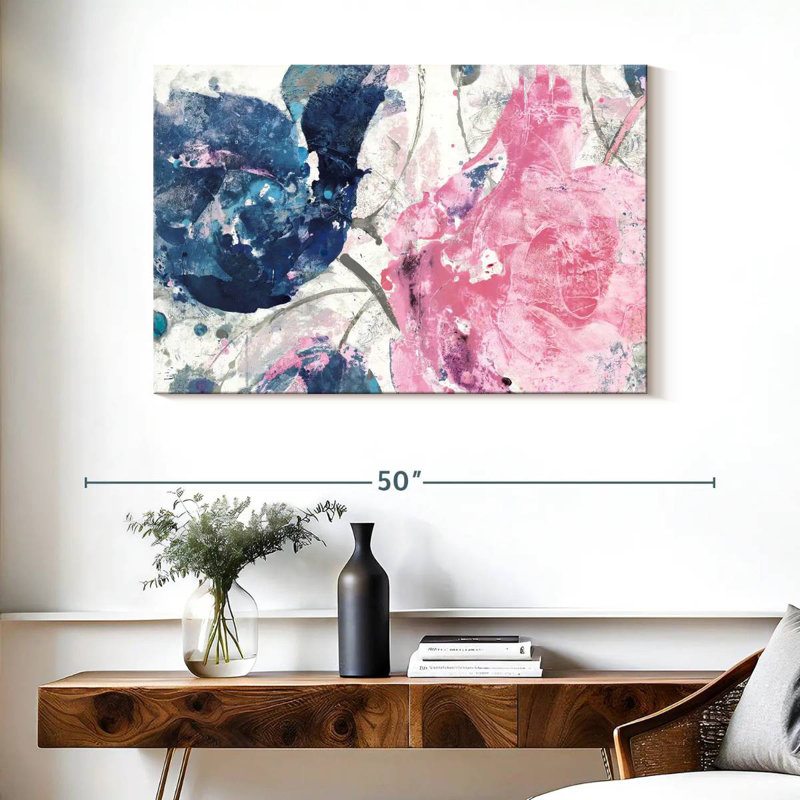 Avery Fireworks Abstract Navy Blue Flower, 26" H x 39" W