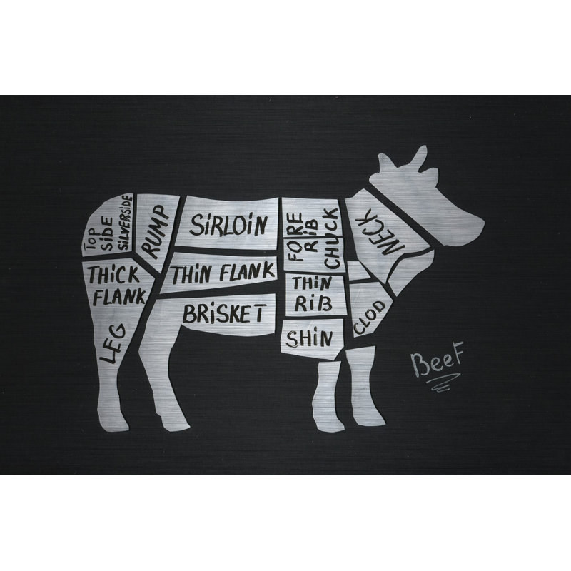« beef formation », reproduction d’art sur métal, H 24 po x l 36 po x P 1,5 po