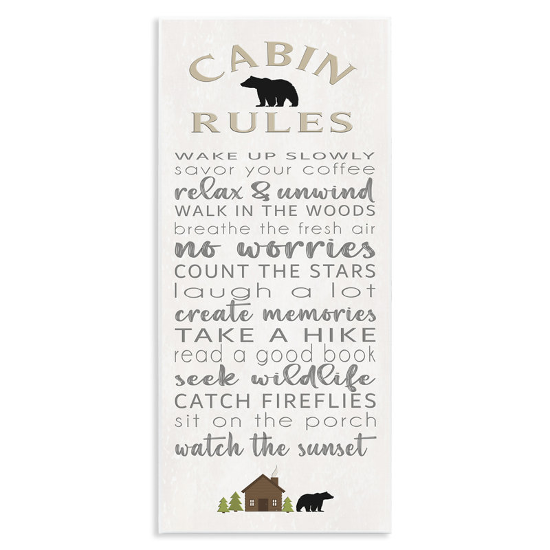 Fun Adventure Cabin Rules Wall Plaque, design by Seven Trees Design