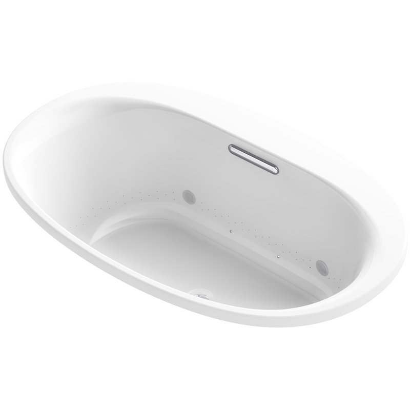 Underscore Oval Drop-in VibrAcoustic and BubbleMassage Air Bath with Bask Heated Surface and Chromatherapy, Blanc