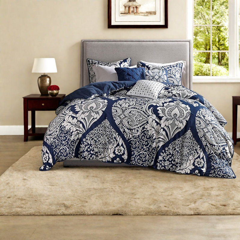 Ensemble de literie en coton de qualité supérieure, housse de couette multicolore, style transitionnel chic