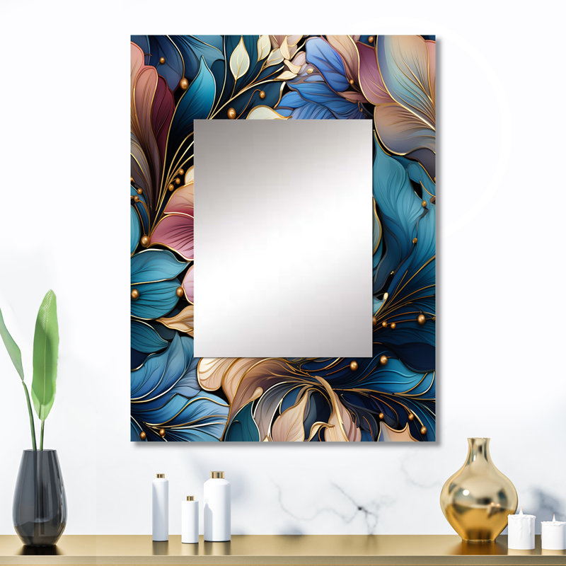 Armanti Spiral Flower Elegance Boho Motif - miroir boho, 32 po x 24 po