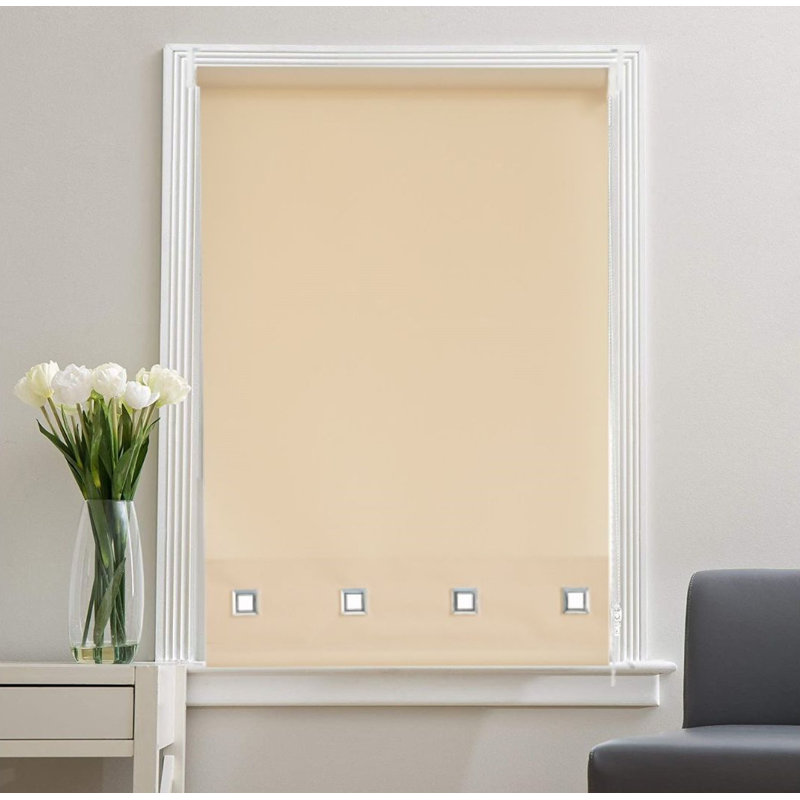 Premium Square Eyelet Roller Blinds – Light Control & Privacy Window Shades, Cappuccino, 210 cm L x 165 cm W