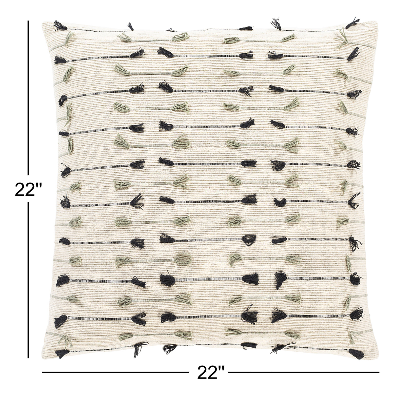 Santina Tassels Cotton Throw Pillow, 22" x 22", Pillow Cover Only - No Insert