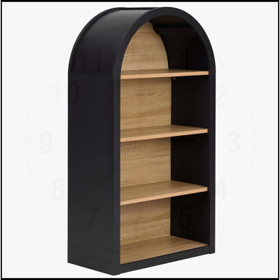 4-Tier Black Arched Bookshelf, 43 Inch Tall with Storage Shelves, Combining Classic Charm and Modern Elegance for Versatile Home Use by Winston Porter