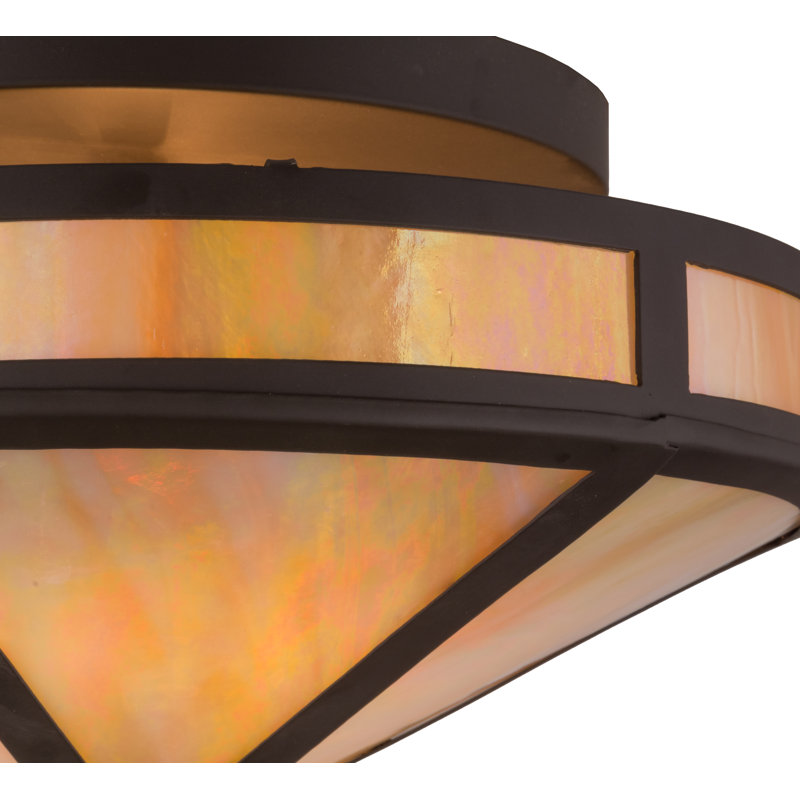 Plafonnier semi-encastré géométrique unique à 2 lumières 16 po Craftsman Prime