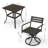 Outdoor Metal Swivel Patio Set - 2 Armchairs & Table