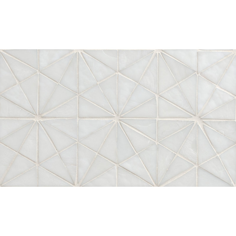 Rietto Hexagon 9 in. x 15 in. Glossy Glass Mosaic Wall Tile, Celestia Fog