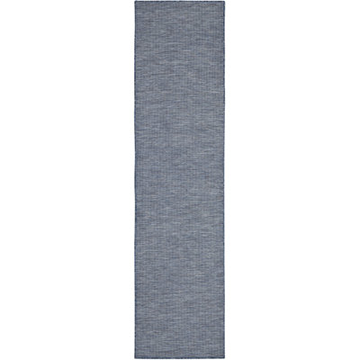 8' Navy Blue Power Loom Runner Rug