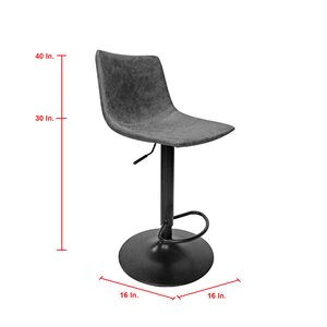 Foundry Select Bressyln Dove Swivel Adjustable Height Bar Stool ...