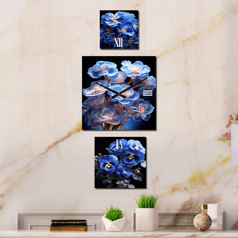 Horloge Rickeisha - Pansies Multipanel