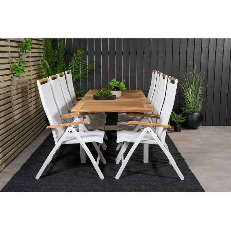 Navya 8 - Person Patio Dining Set with Extendable Rectangular Table