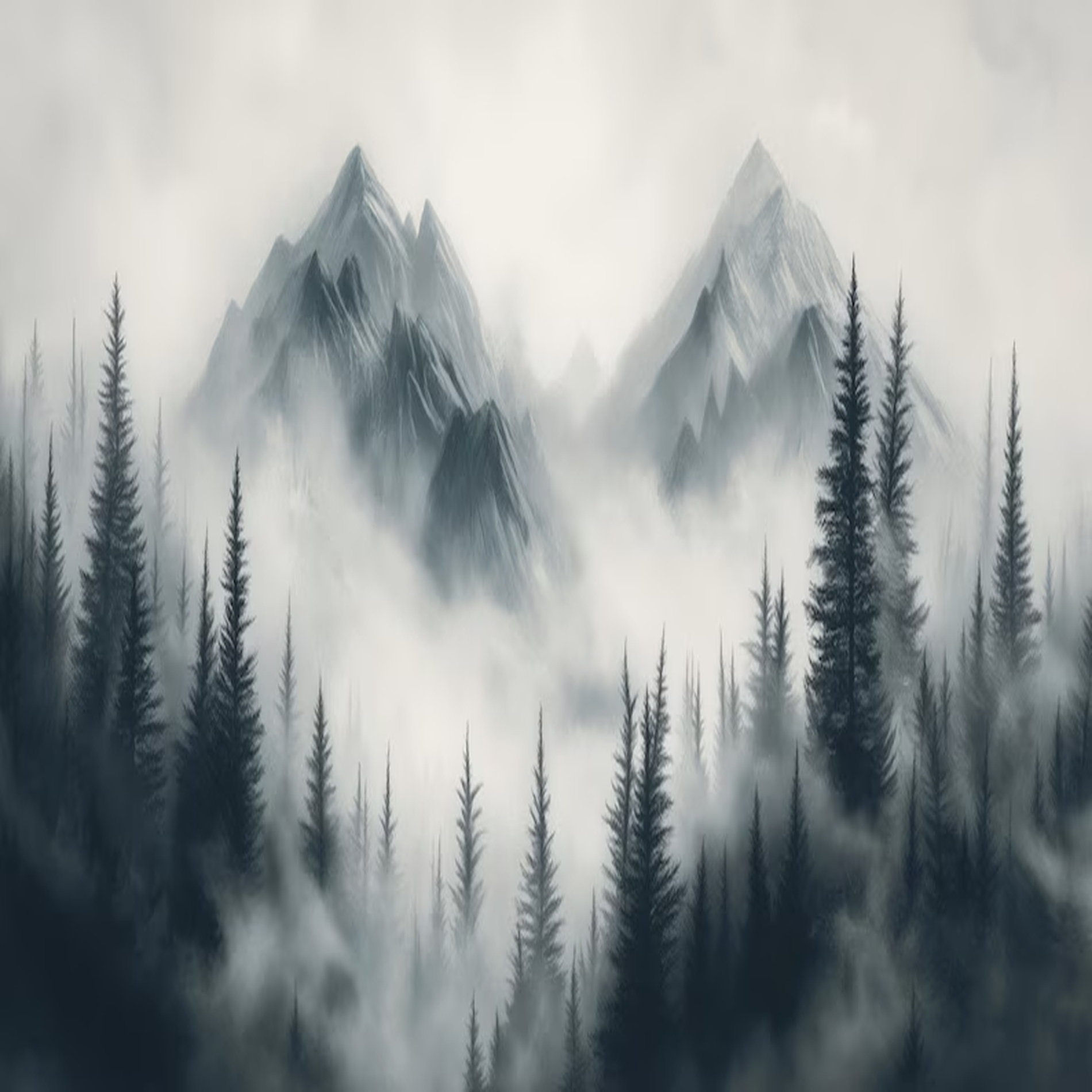 Red Barrel Studio Misty Pine Mountain Landscape Mural - Wayfair Canada