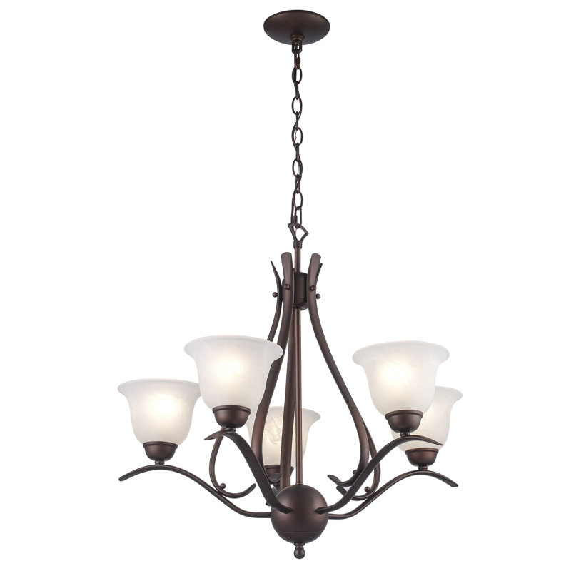 Baronne 5 - Light Dimmable Classic / Traditional Chandelier, Rubbed Oil Bronze