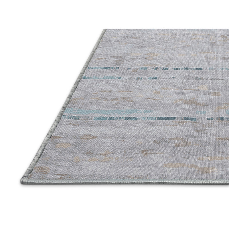 Tapis bleu lavable à la machine, Carré 6 pi