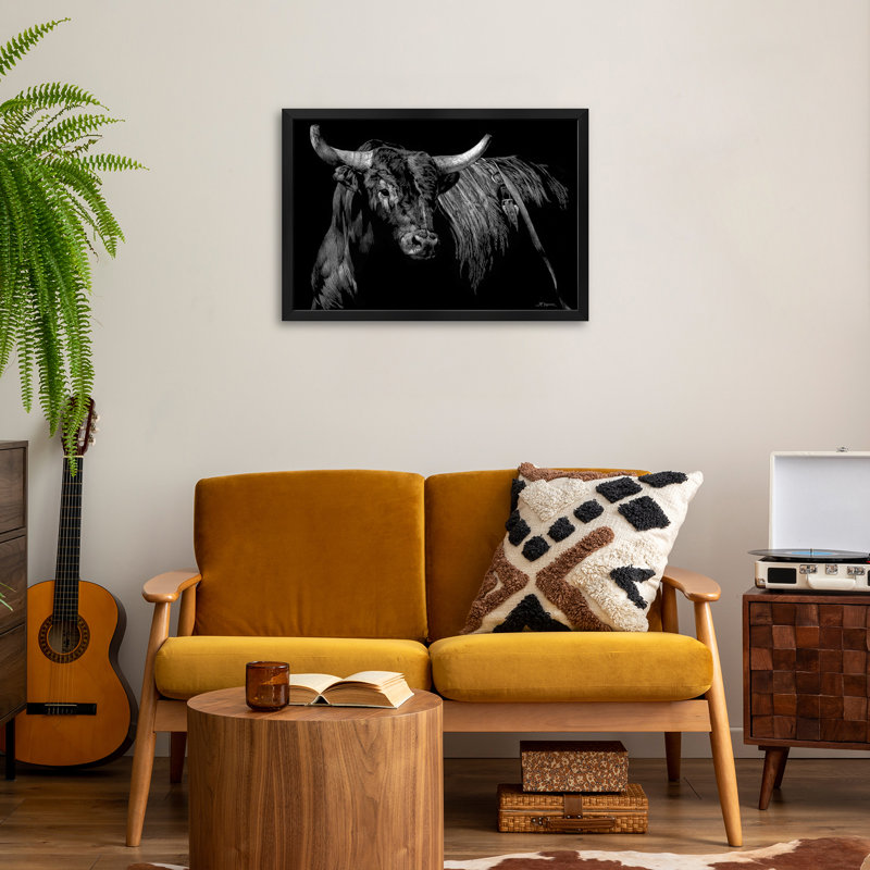 «Brindle Rodeo Bull», affiche encadrée par Julie T. Chapman, H 24 po x l 32 po