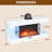 3 Sided Wall Mounted Electric Fireplace, 32" Wall Hanging Fireplace with LED Side Lights, Remote Control, Multicolor Flame, Timer, Log & Crystal, 700W/1500W Floating Fireplace Heater, White-608281658-608281604