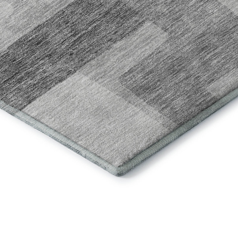 Premium Machine Washable Tweedy Silver Rug, Rectangle 10' x 14'