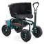Chariot de jardin roulant avec siège pivotant et poignée extensible
