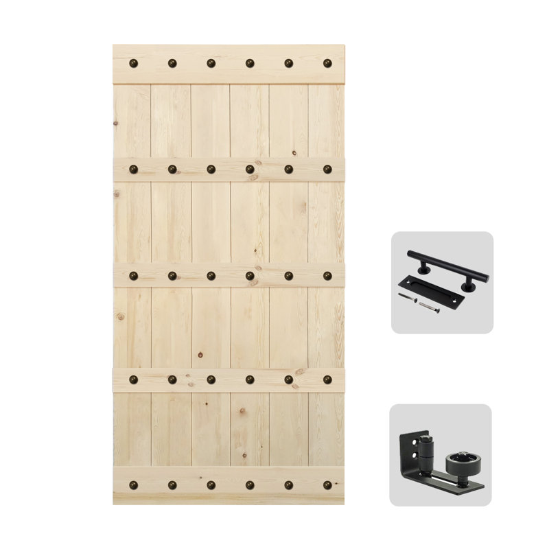 Porte de grange en bois massif 54 po x 84 po, 42" x 84"