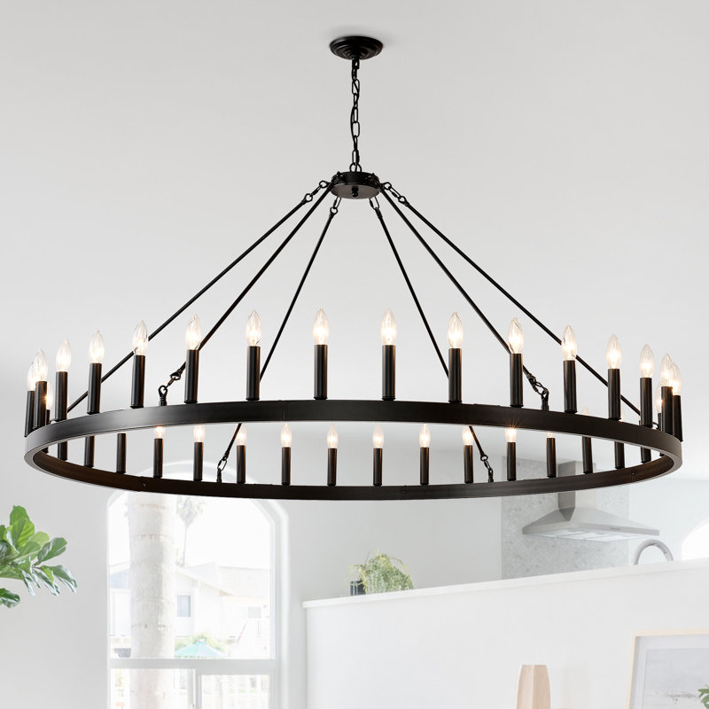 59" 36-Light  Wagon Wheel Chandelier (no bulbs) , 36 Lights