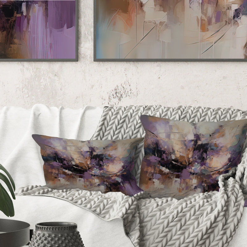 Coussin décoratif violet en minimalisme