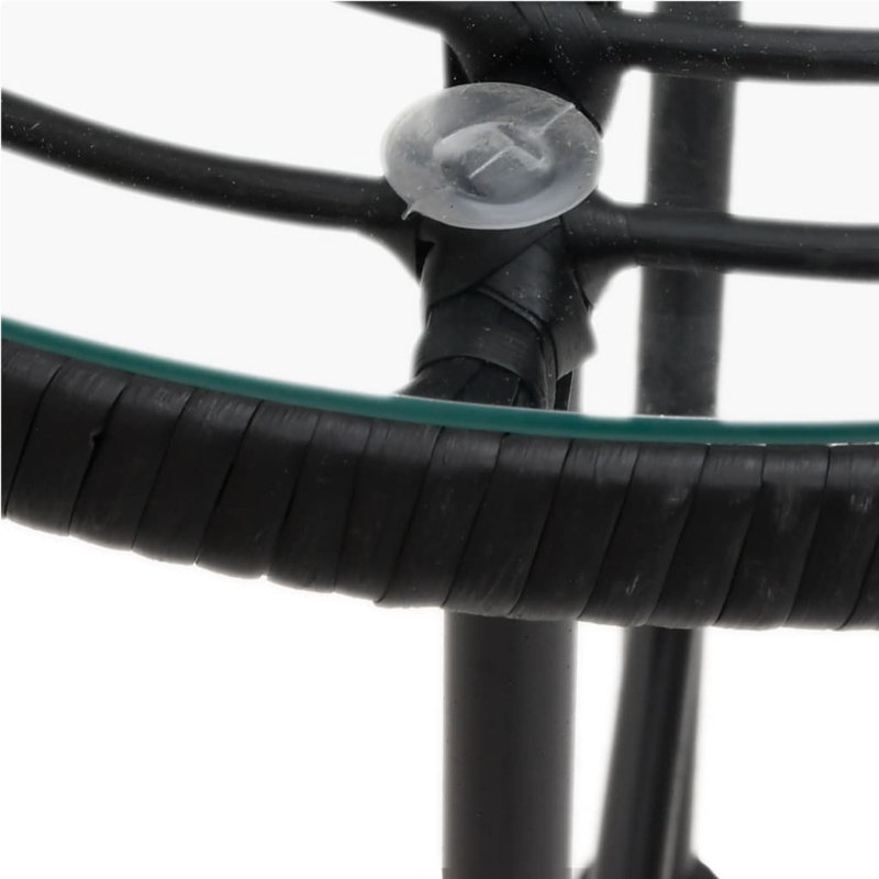 Gennifer 4 - Person Patio Dining Set Round Table, Black, Black