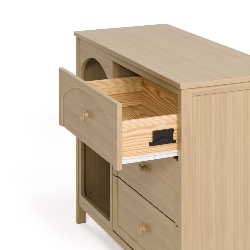 Commode combinée 3 tiroirs Olivia, Bois flotté