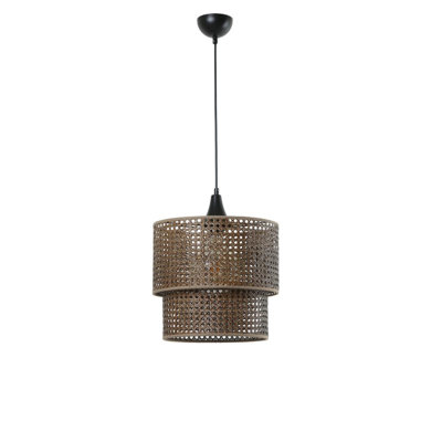 Bohemian Rattan Chandelier, 27.6 x 11.0 inches | Adjustable Height, E27 Socket, Max 40W | Stylish Rattan Body with Static Oven Painted Metal, Perfect for Scandinavian & Southwestern Decor, Elegant Lighting Solution