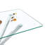 Table de salle à manger rectangulaire en verre trempé transparent, conception élégante avec pieds en métal, table de cuisine pour la salle à manger-239399491-239399488