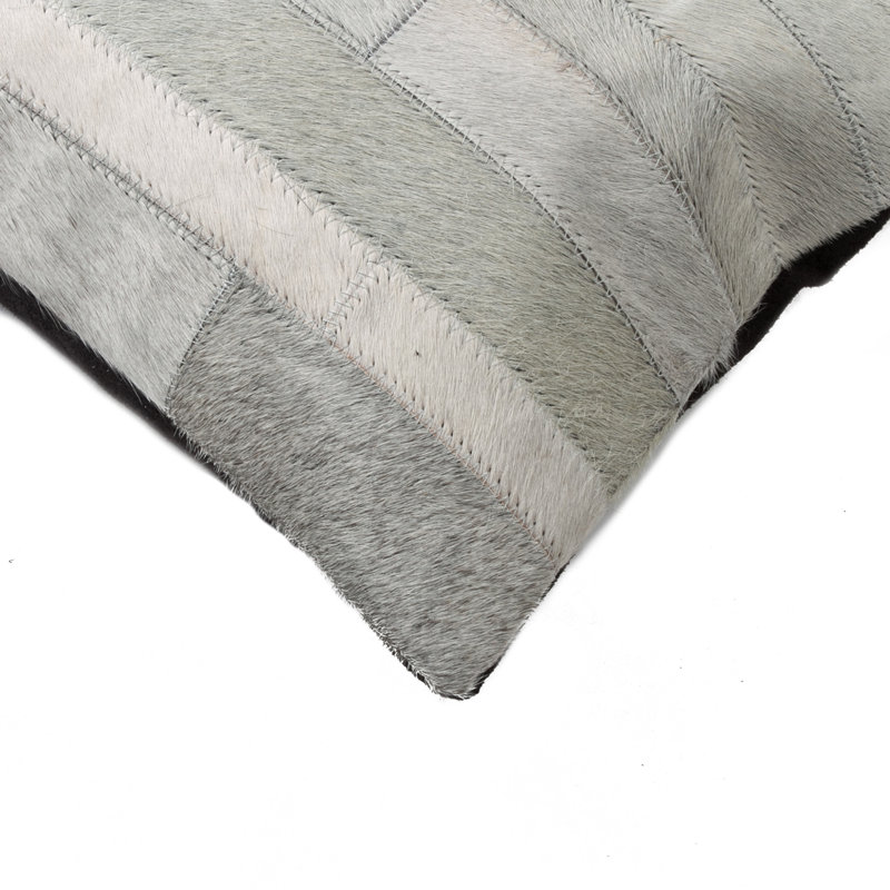 Ensemble de deux coussins décoratifs lombaires en peau de vache grise 12 "X 20"