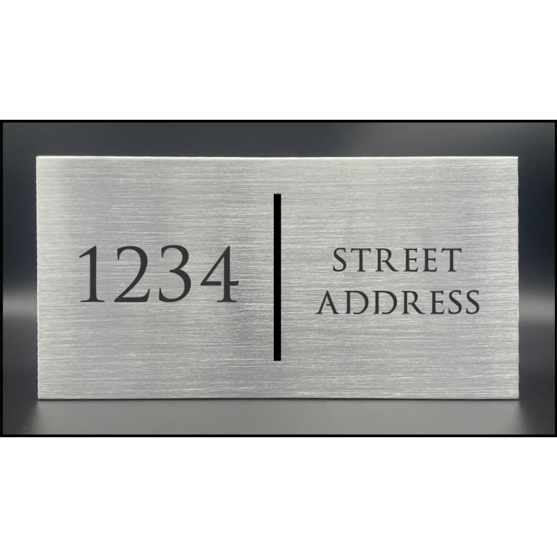 Panneau d'adresse en aluminium illuminé, Argent brossé