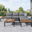 Outdoor Edgecomb Powder Coated Steel 4 - Person Seating Group with Cushions-841018686-841018685
