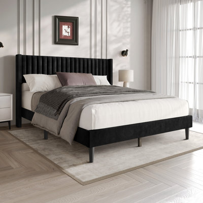 Montrose King Upholstered Wingback Platform Bed