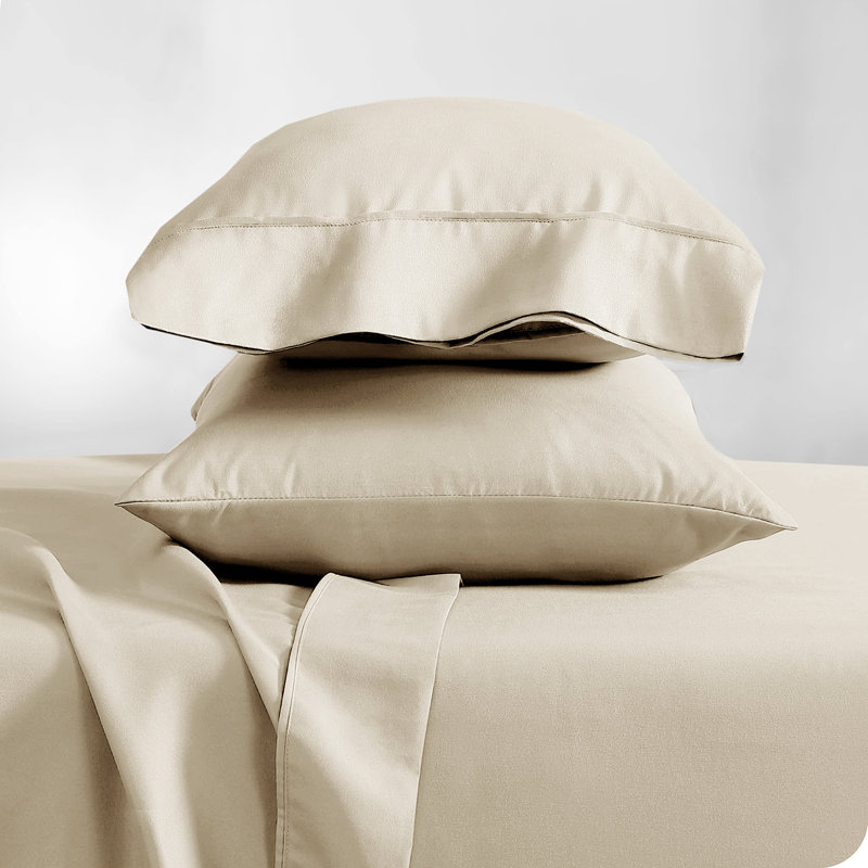 Boston Linen Co. 100% Polyester Luxury Ultra Soft Microfiber Pillow Cases, Beige
