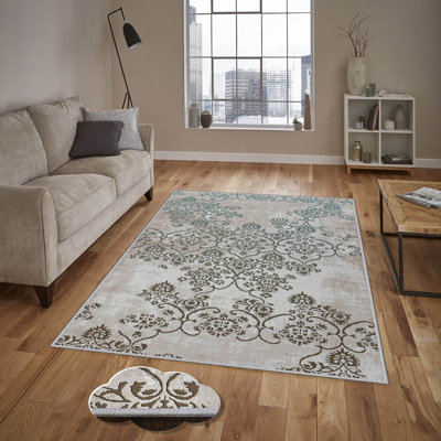 Luxurious 3D Printed Woven Carpet, 55.1 x 86.6 inches | 100% Polyester, Antibacterial, Machine Washable | Non-Slip PVC Felt Dot Underside, 0.3 in Pile Height | Perfect for Living Room, Bedroom & Home Decor